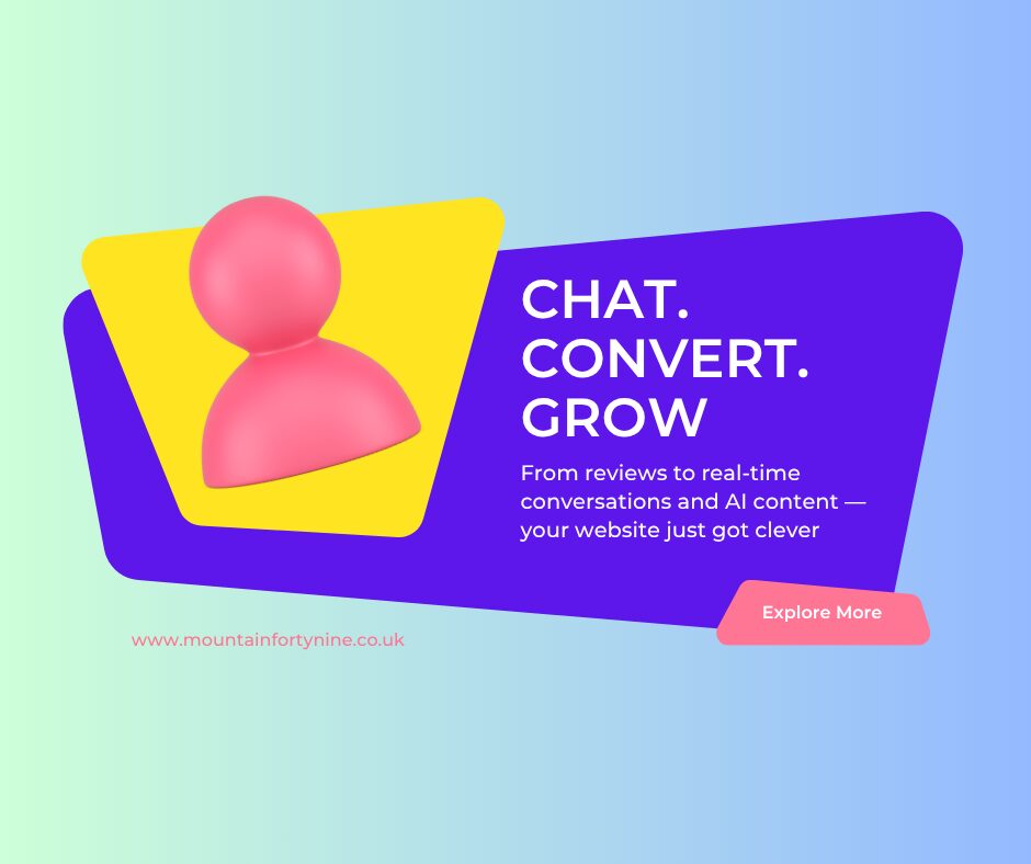 Modern website interface showing Elfsight chat widget, AI assistant, and reviews feed